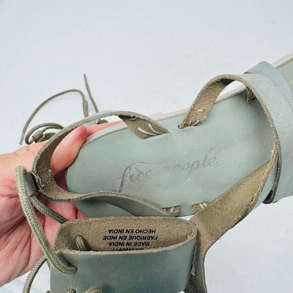 Free People Lace-Up Gray Gladiator Sandals Size 36 (US 6) | Boho Festival Style - Picture 11 of 13